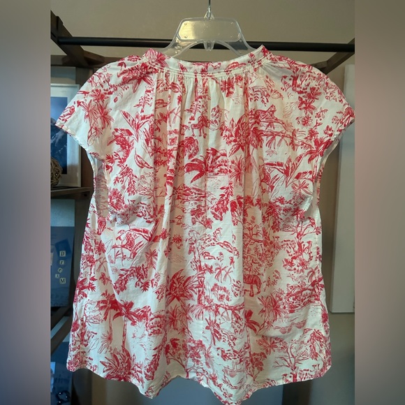 Cotton/Rayon Blend Safari Blouse with Cap Sleeves by H&M - Picture 2 of 4